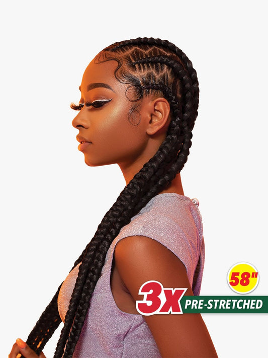 Sensationnel X-Pression 3X Pre-Stretched Braiding Hair 58" – Apple Red/Fire Red/Red