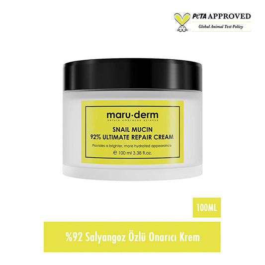 Maruderm Snail Mucin Face Cream - 92% Snail Secretion Filtrate for Deep Skin Repair, Anti-Aging, Hydration & Fine Line Reduction - All Skin Types