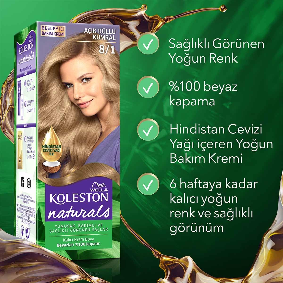 Wella Koleston Naturals Hair Dye - Nourishing Permanent Hair Color with Coconut Oil