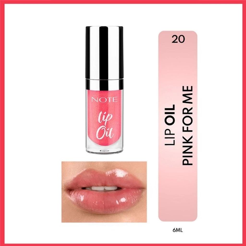 Note Cosme Lip Oil 20 Pink For Me Hydrating Gloss 6ml