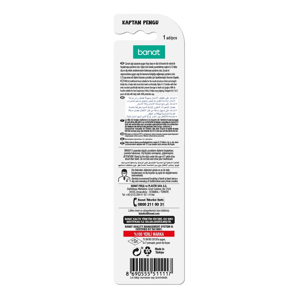 Banat Captain Penguin Soft Kids Toothbrush