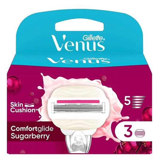 Gillette Venus ComfortGlide Sugarberry: Experience Silky Smooth Skin with this Dermatologically Tested Women's Razor (Includes 3 Blade Refills)