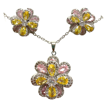 Floral & Gemstone Necklace and Earrings Set – Multiple Styles