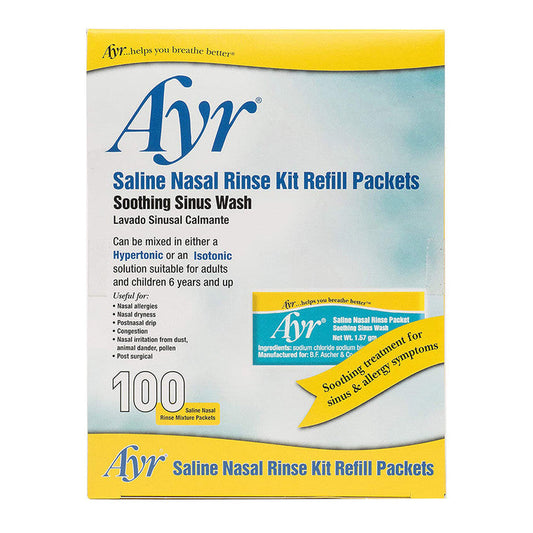 Ayr Saline Nasal Rinse Refill Packets (100 Count)