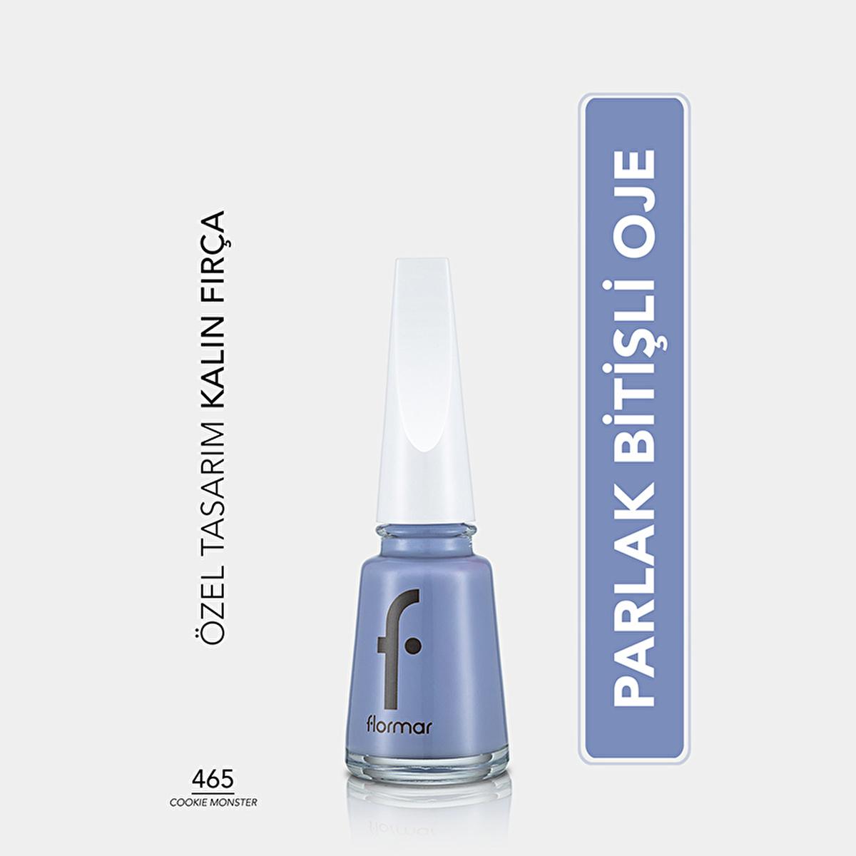 Flormar Nail Enamel: High Pigment, Long Lasting Nail Polish - Chip Resistant, Strengthening, Glossy Finish - Cookie Monster Shade
