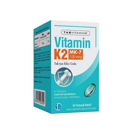Tabvitamins Vitamin K2 Bone & Heart Support 60 Softgels