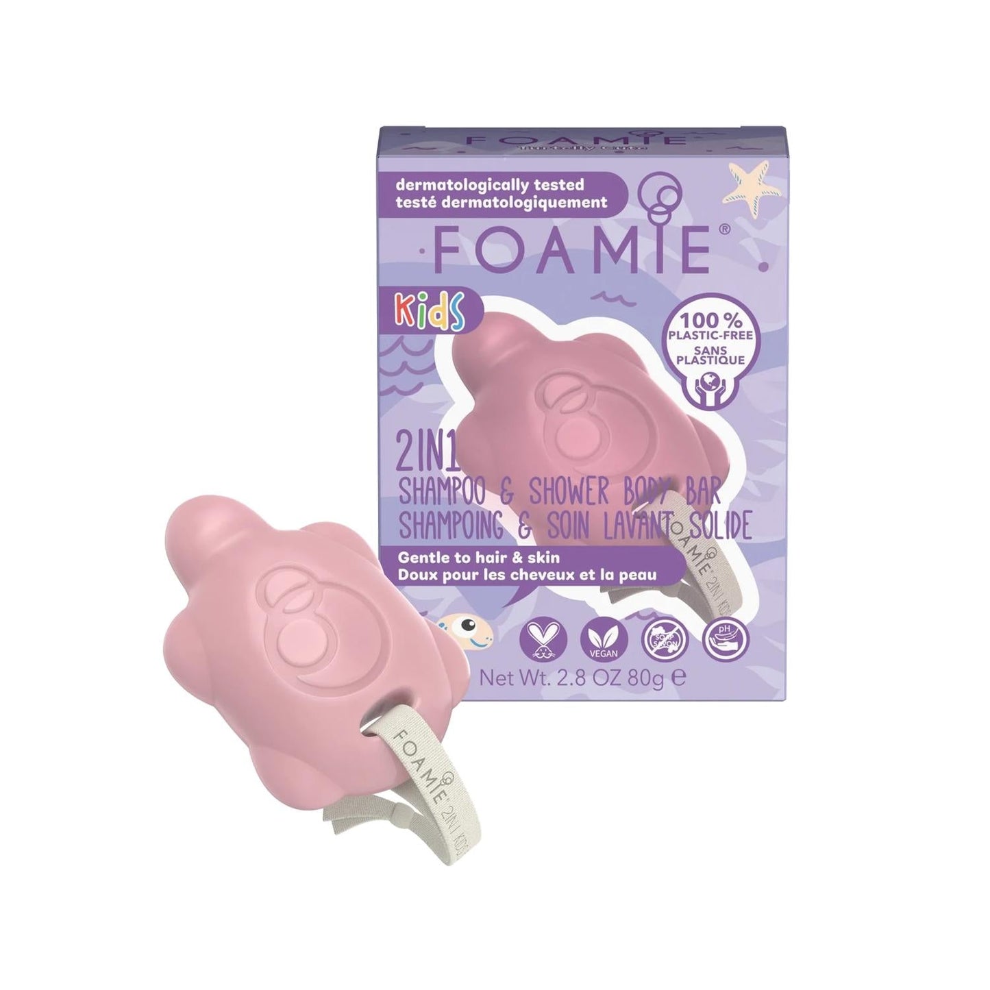 Foamie Kids 2-in-1 Peach Body and Hair Soap for Gentle Cleansing - 80g