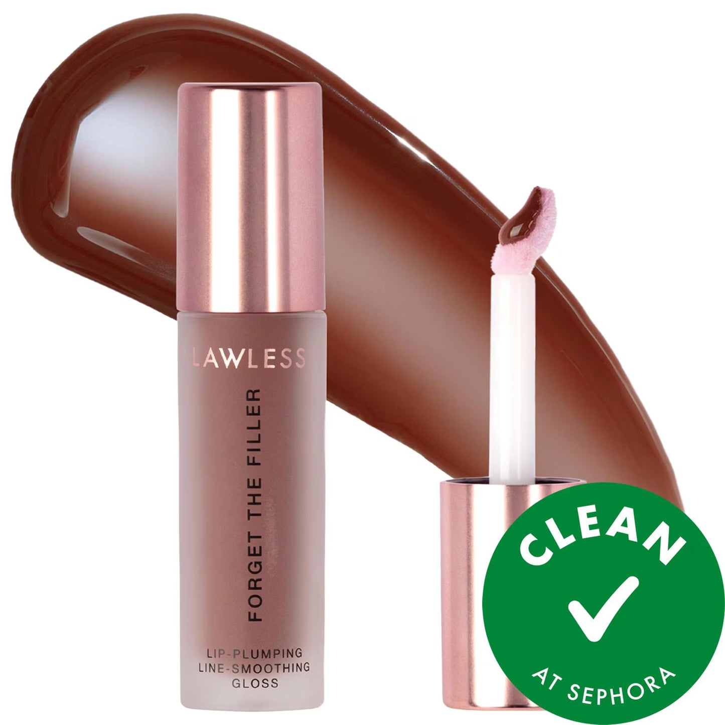 Forget The Filler Lip Plumper: Vegan Gloss for Hydration, Volume & Smooth Lines - Enhanced with Maxi-Lip, Shea & Rosehip Oil
