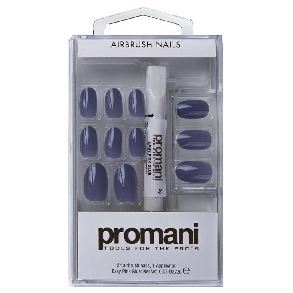 Promani Dark Blue Slate False Nail Kit 24 Pieces