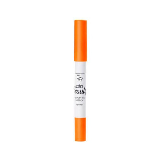 Golden Rose Miss Beauty Velvety Kiss Lipstick 3.5g - Long Lasting Matte Finish, 02 Naked Shade