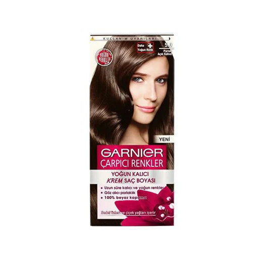 Garnier Color Natural: Light Brown Hair Dye 5.0 Ð Vibrant, Natural-Looking, Bright A�õk Kahve Hair Color at Home