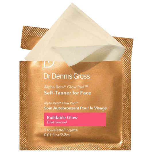 Alpha Beta¨ Glow Pad: Exfoliating Self-Tanner Towelette for Face | Achieve a Natural, Non-Streaky Sunless Tan with Vitamin E & Alpha Beta Acids