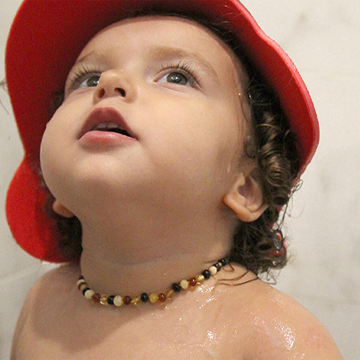Babyjem Baby Amber Necklace for Teething Relief - Natural Amber Jewelry for Babies, Teething Accessories