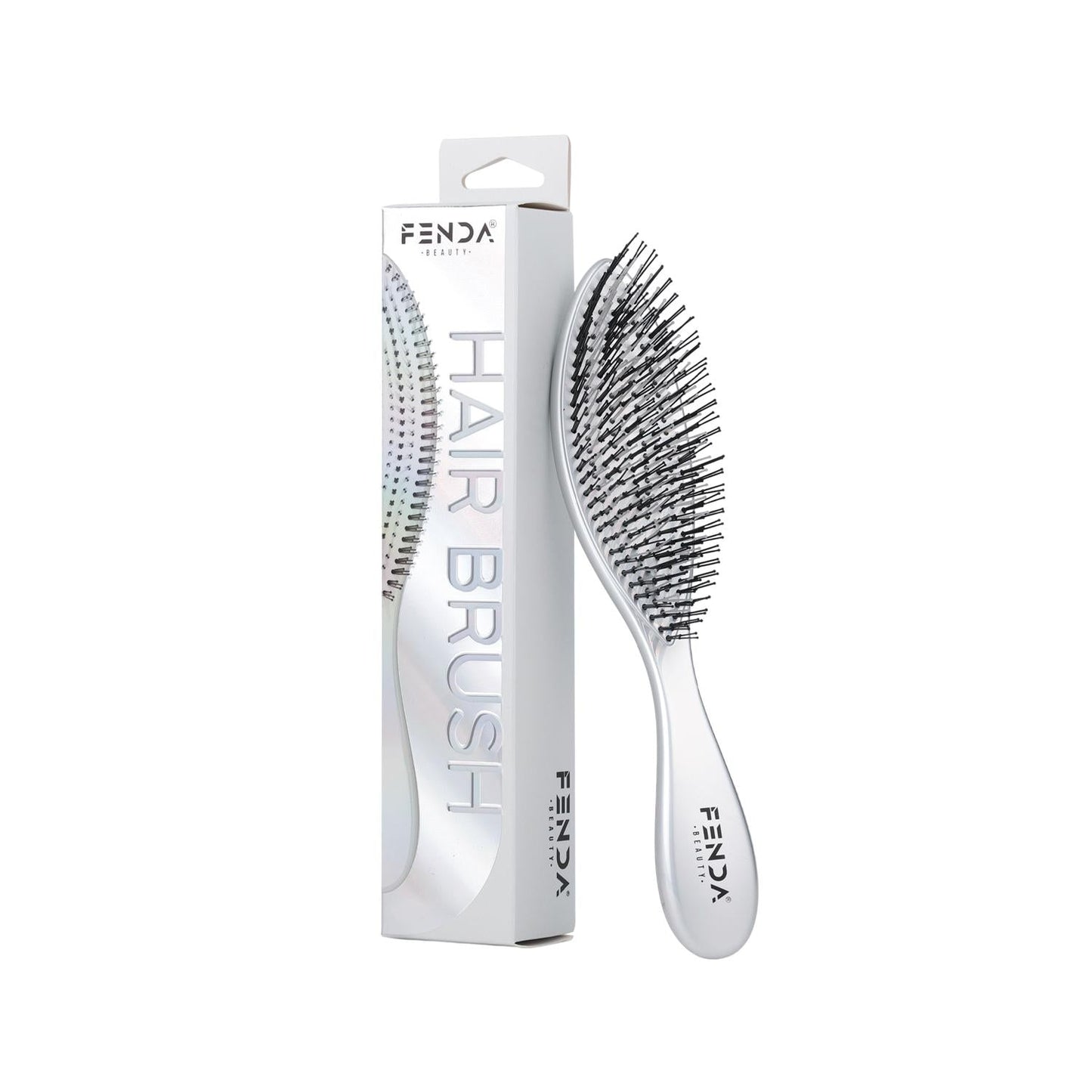 Fenda Professional 4-Pin Narrow Hairbrush in Platinum White