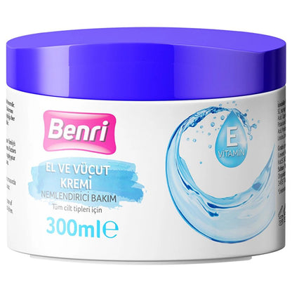 Benri Moisturizing Hand and Body Cream for Soft Skin 300ml