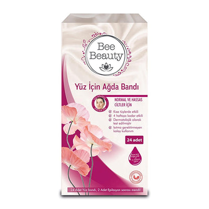 Bee Beauty Facial Wax Strips for Smooth Skin 24-Pack