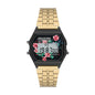 Aqua di Polo 1987 Gold Retro Floral Digital Watch - Unisex Vintage Style with Alarm & Stopwatch - Stylish Timepiece