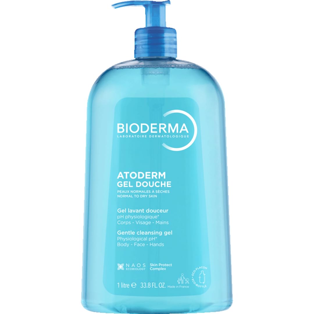 Bioderma Atoderm Shower Gel - Gentle, Moisturizing Cleanser for Sensitive & Dry Skin - Fragranced, 33.81 fl oz