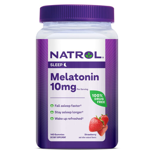 Natrol® Melatonin Gummies – 10 mg (Strawberry Flavor)