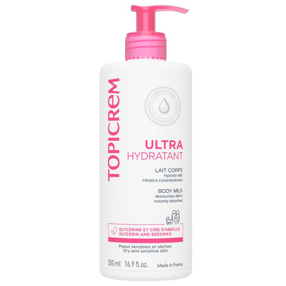 Topicrem Ultra Moisturizing Body Milk - Gentle, Non-Comedogenic Hydration for Dry Skin - 500ml