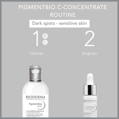 Bioderma Pigmentbio C-Concentrate Night Serum for Sensitive Skin - Brightening, Anti-Aging, Vitamin C Serum 0.51 fl oz