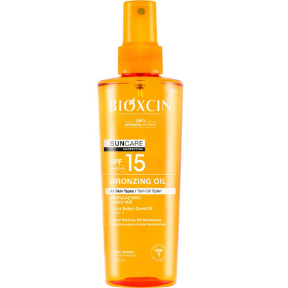 Bioxcin Suncare Tanning Sun Oil SPF15 - Natural Tanning Oil for All Skin Types