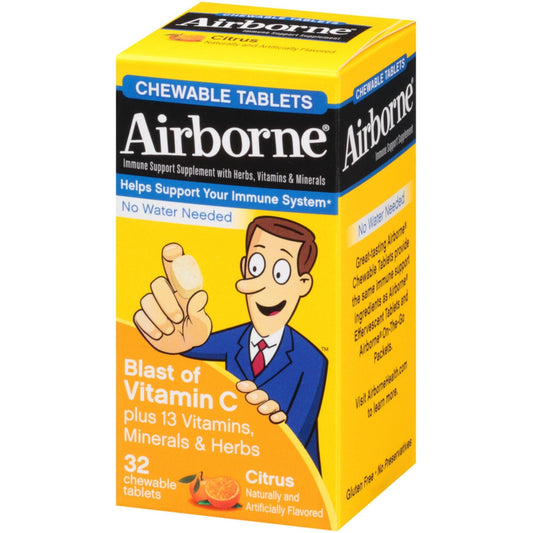 Airborne  Immune Support  Chewable Tablets Citrus 32 Ct