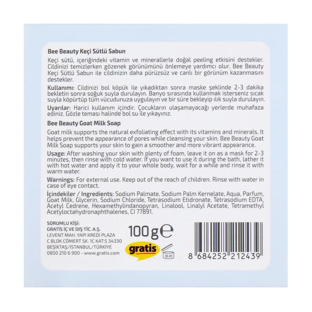 Bee Beauty Goat Milk Bar Soap for Gentle Cleansing 100g