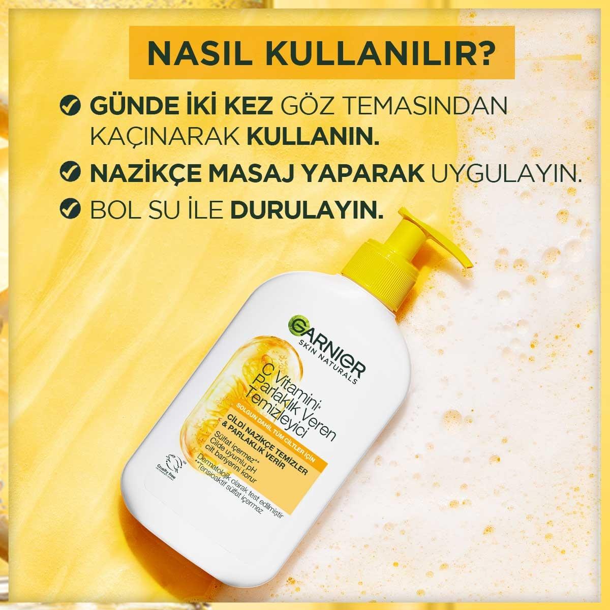 Garnier Vitamin C Brightening Facial Cleanser - Vegan & Sulfate-Free for Radiant, Healthy Skin (8.45 fl oz)