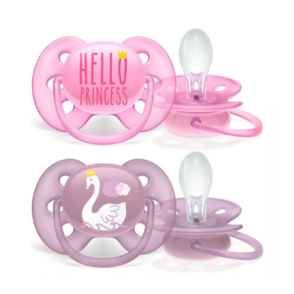 Philips Avent Ultra Soft Baby Pacifier for Sensitive Skin (6-18m) - Soothes & Comforts with Silky Silicone & Sterilizable Case