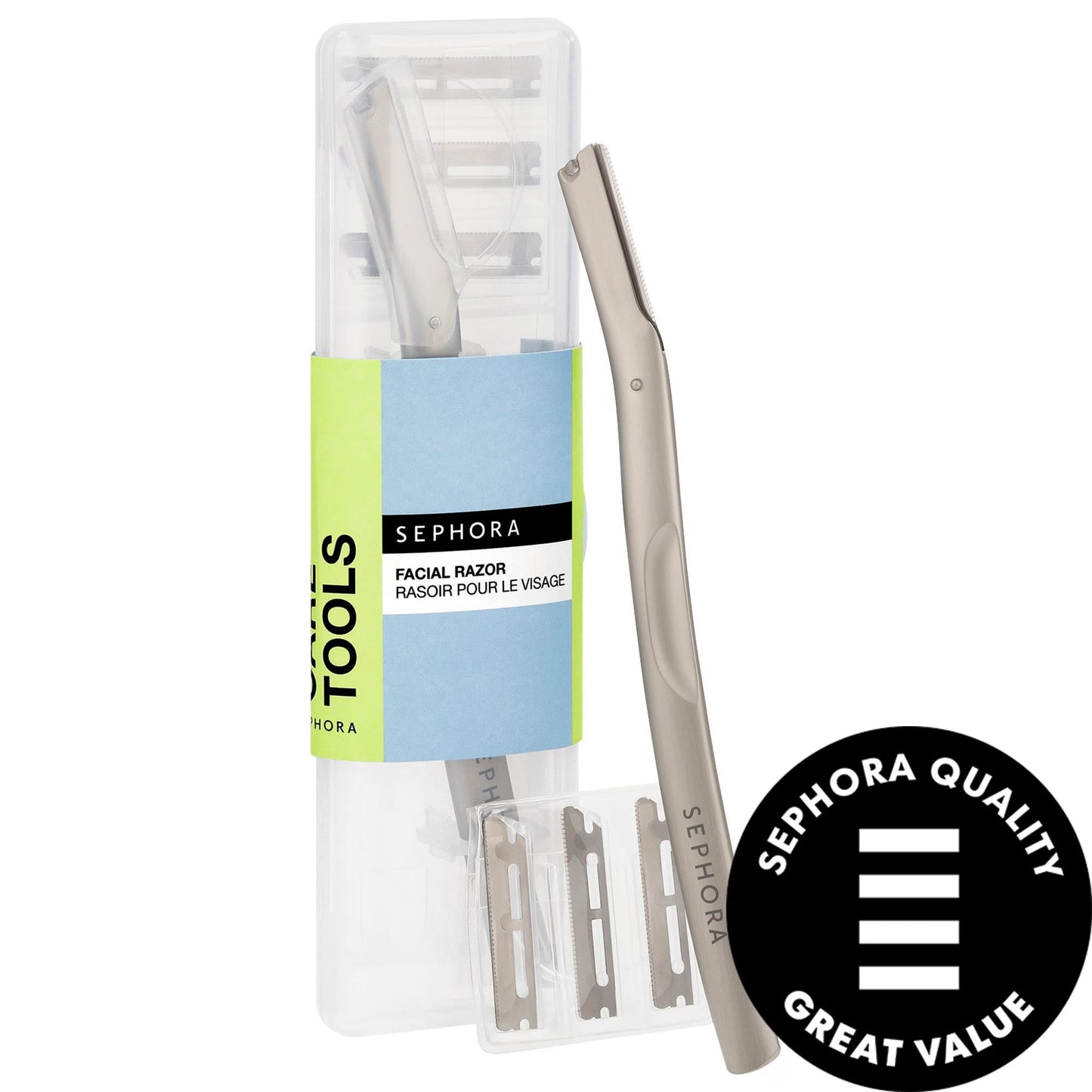 Metal Facial Razor - Achieve Smooth Skin, Precise Eyebrow Shaping, & Enhanced Skincare Absorption - Includes Refills & Travel Case