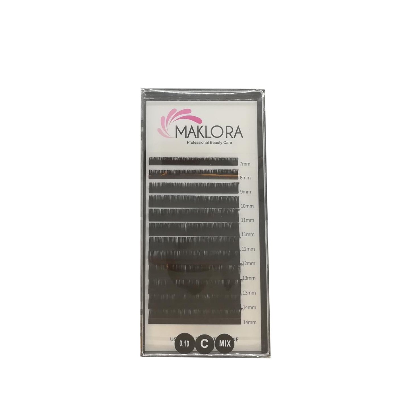 Maklora Silk Eyelash Extensions C Curl 0.10 Thickness 7-14mm Mixed Length - Luxurious & Natural Look