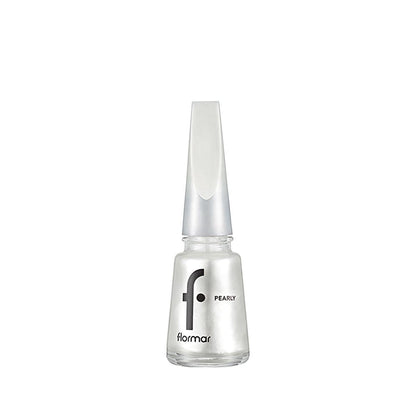 Flormar Pearly Luxury White Nail Polish: Intense Pigment, Shimmer Finish, Long Lasting - Dazzling White Nail Color