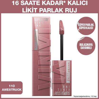 Maybelline New York Super Stay Vinyl Ink Liquid Lipstick - Long-Lasting High Shine Lip Color