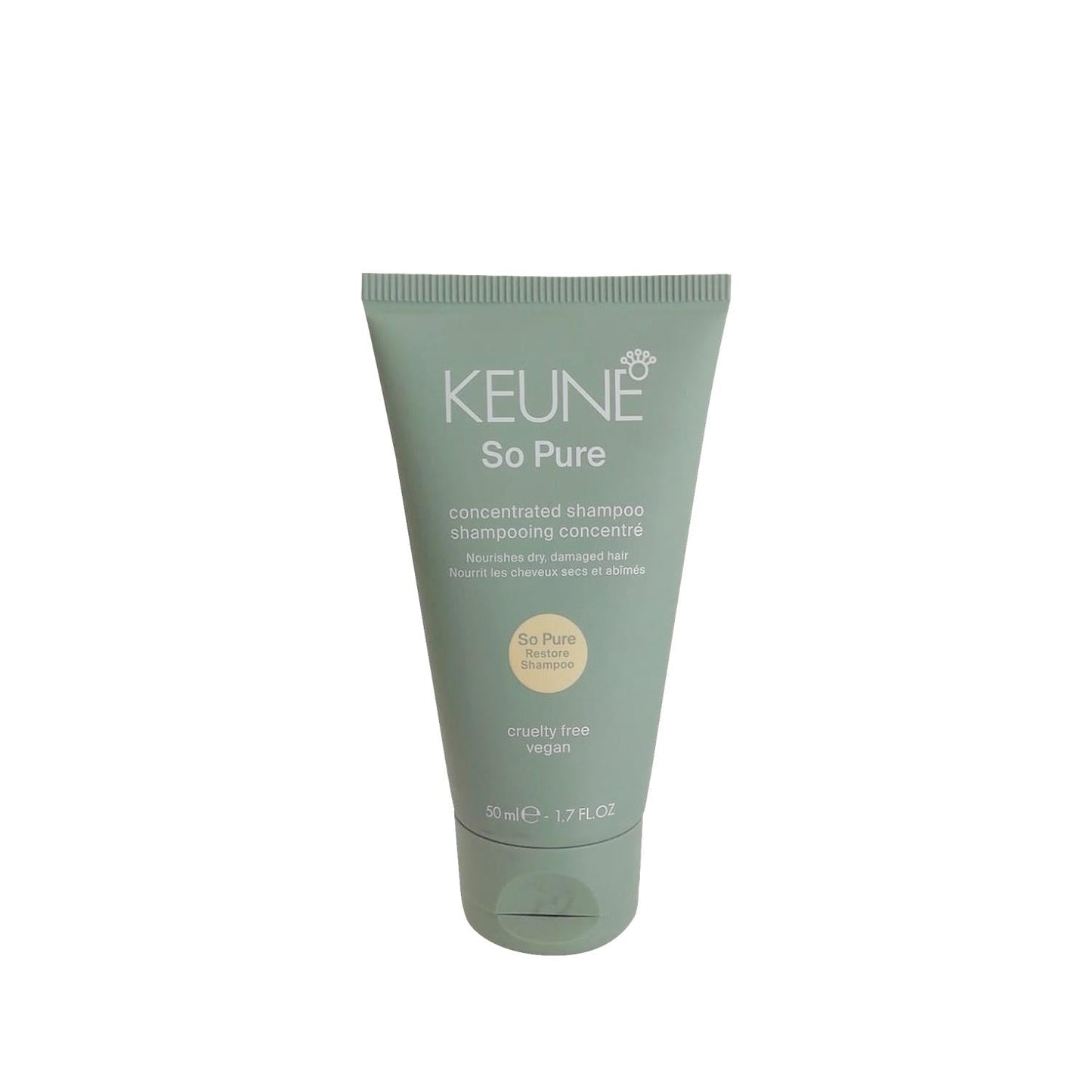 Keune So Pure Restore Shampoo: Revitalize Damaged Hair - Natural, Travel Size (50ml)