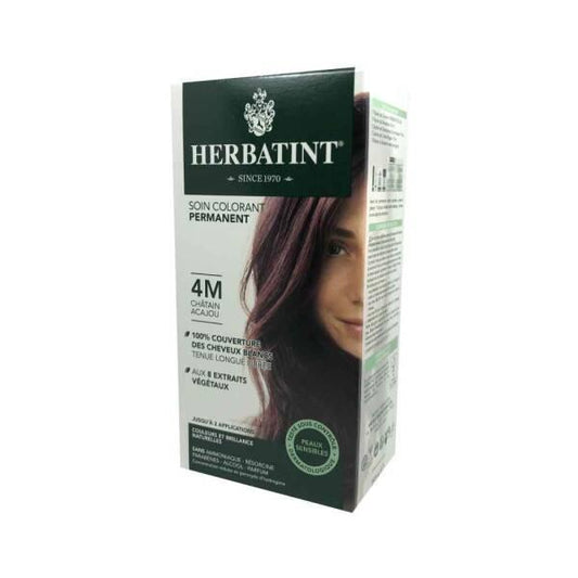 Herbatint 4M Mahogany Chestnut Hair Dye - Natural, Ammonia & Paraben Free Hair Color for Gray Coverage & Sensitive Scalp