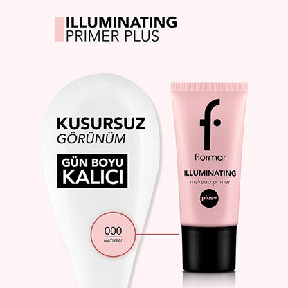 Flormar Illuminating Primer Plus - Hydrating Makeup Primer for Radiant Finish, Green Tea & Acai Extracts