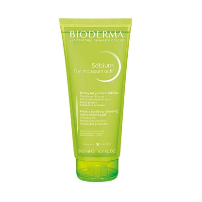 Bioderma Sebium Foaming Gel Active: Oil Control & Acne Defense - Gentle, Hypoallergenic Face Wash for Oily & Acne-Prone Skin (6.76 fl oz)