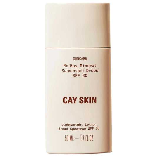 Mo'Bay Mineral Sunscreen Drops SPF 30: Broad Spectrum UV Protection, Sea Moss, Antioxidant Guava, Lightweight & Fragrance-Free