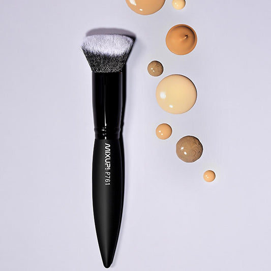 Mixup Professional 3D Kabuki Makeup Brush - Vegan, Cruelty-Free Foundation Brush for Liquid, Cream, and Powder Products