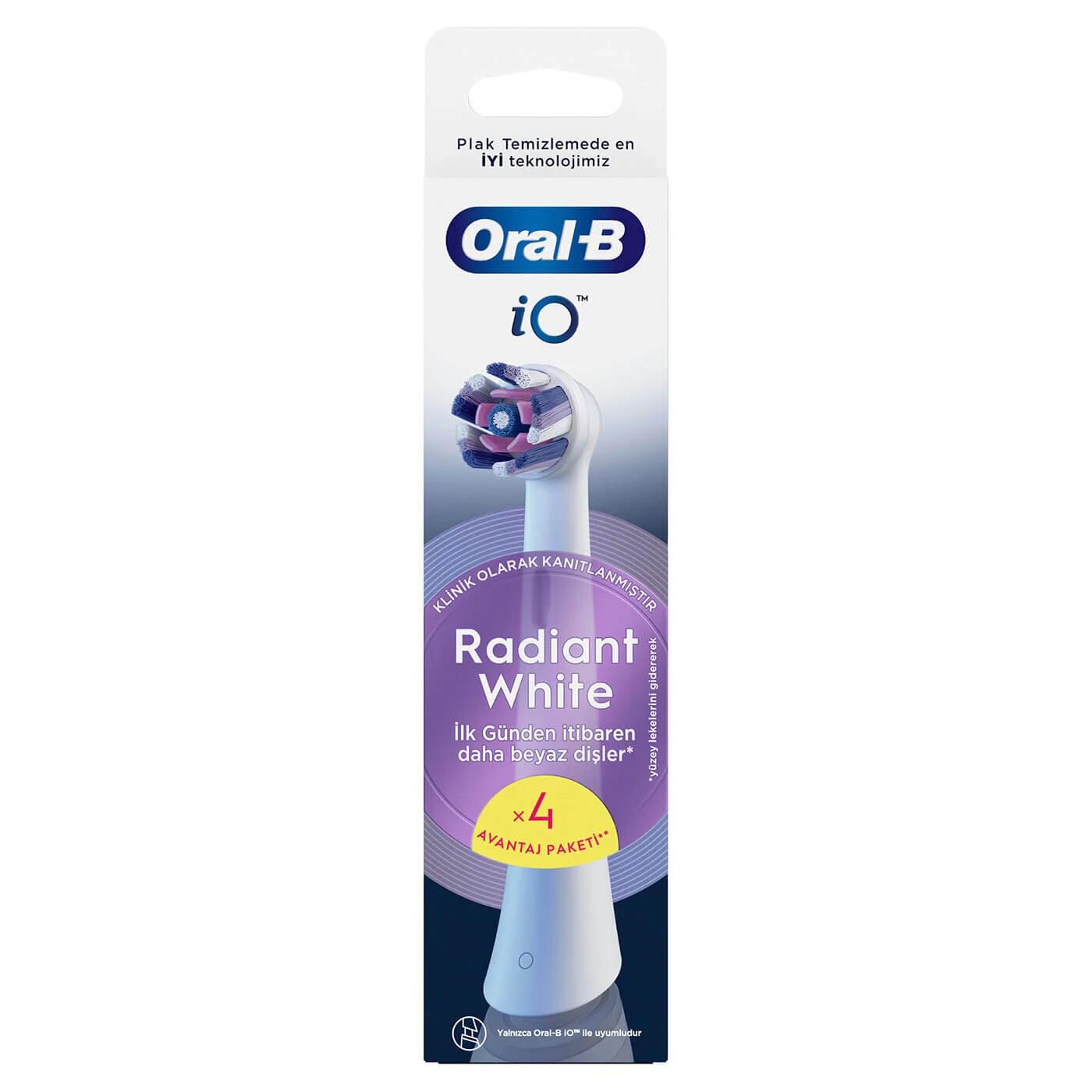 Oral-B iO Radiant White Replacement Brush Heads 4-Pack