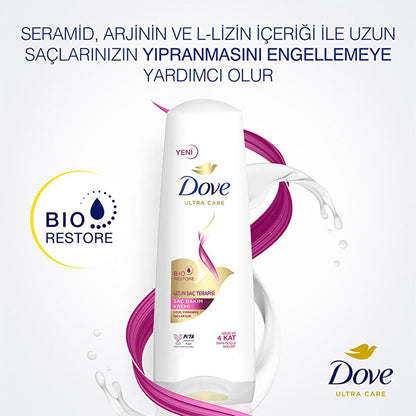 Dove Ultra Care Long Hair Therapy Conditioner - Repair Damaged Hair & Split Ends, Vegan & Cruelty-Free - 11.83 fl oz