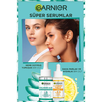 Garnier Hyaluronic Aloe Vera Hydrating Super Serum - Plump & Smooth Skin - Anti-Aging Facial Serum for All Skin Types