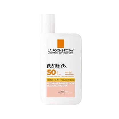 La Roche Posay Anthelios UVmune Fluid Tinted Sunscreen SPF50+ - Hypoallergenic, Non-Comedogenic, Water-Resistant