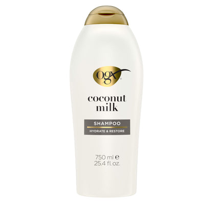 OGX Coconut Milk Shampoo - Sulfate-Free, Nourishing Hair Care for Dry or Damaged Hair