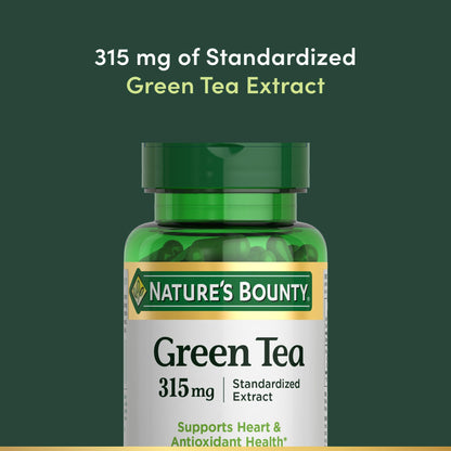 Nature's Bounty Green Tea Supplement 315mg - Antioxidant Support Dietary Supplement for Health-Conscious Individuals