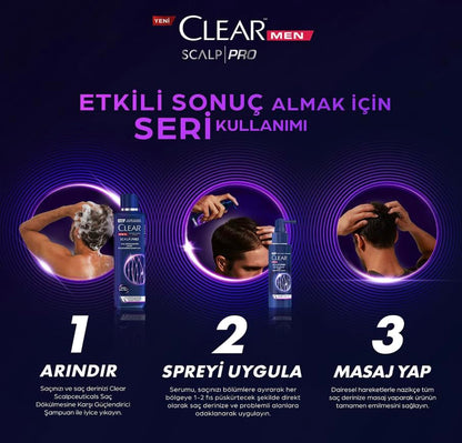 Clear Men Anti-Hair Loss Shampoo - Reduces Hair Loss, Strengthens Hair, 11.83 fl oz