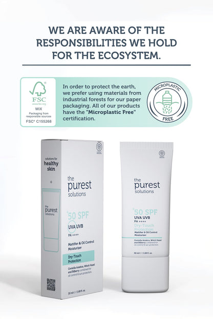 The Purest Solutions Matte Finish Sunscreen for Oily Skin 50 Spf Dry-touch Protection
