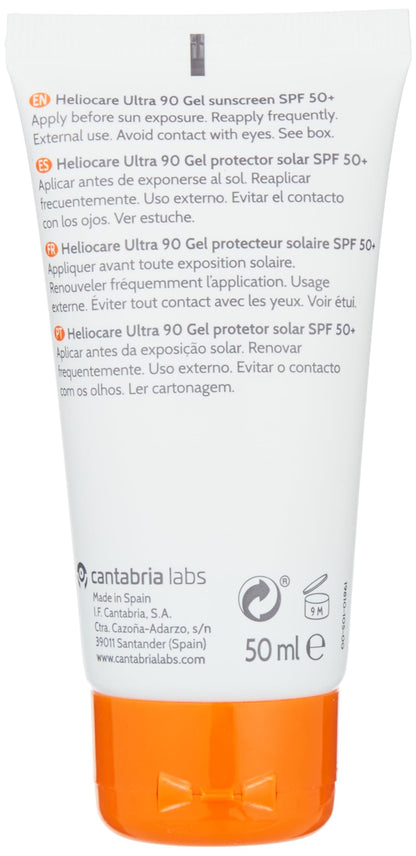 Heliocare Ultra 90 SPF50+ Gel - Non-Comedogenic Sunscreen for Sensitive Skin
