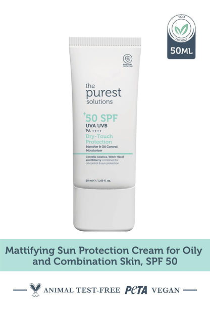 The Purest Solutions Matte Finish Sunscreen for Oily Skin 50 Spf Dry-touch Protection